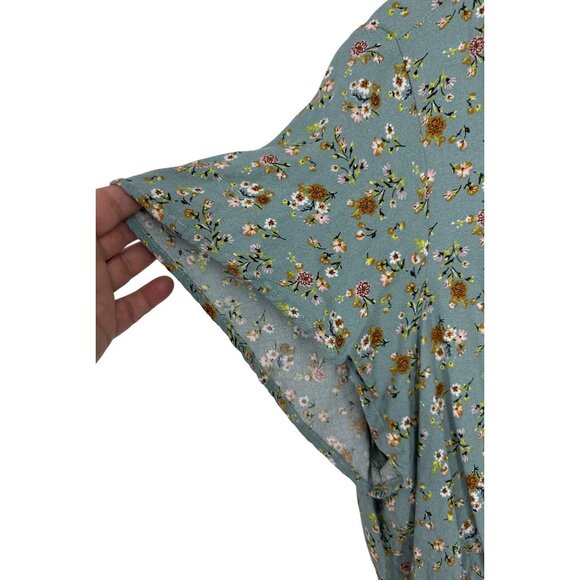 Torrid Womens Floral Short Sleeve Button-Down Peplum Blouse Tie Waist Size 3X - Picture 4 of 10